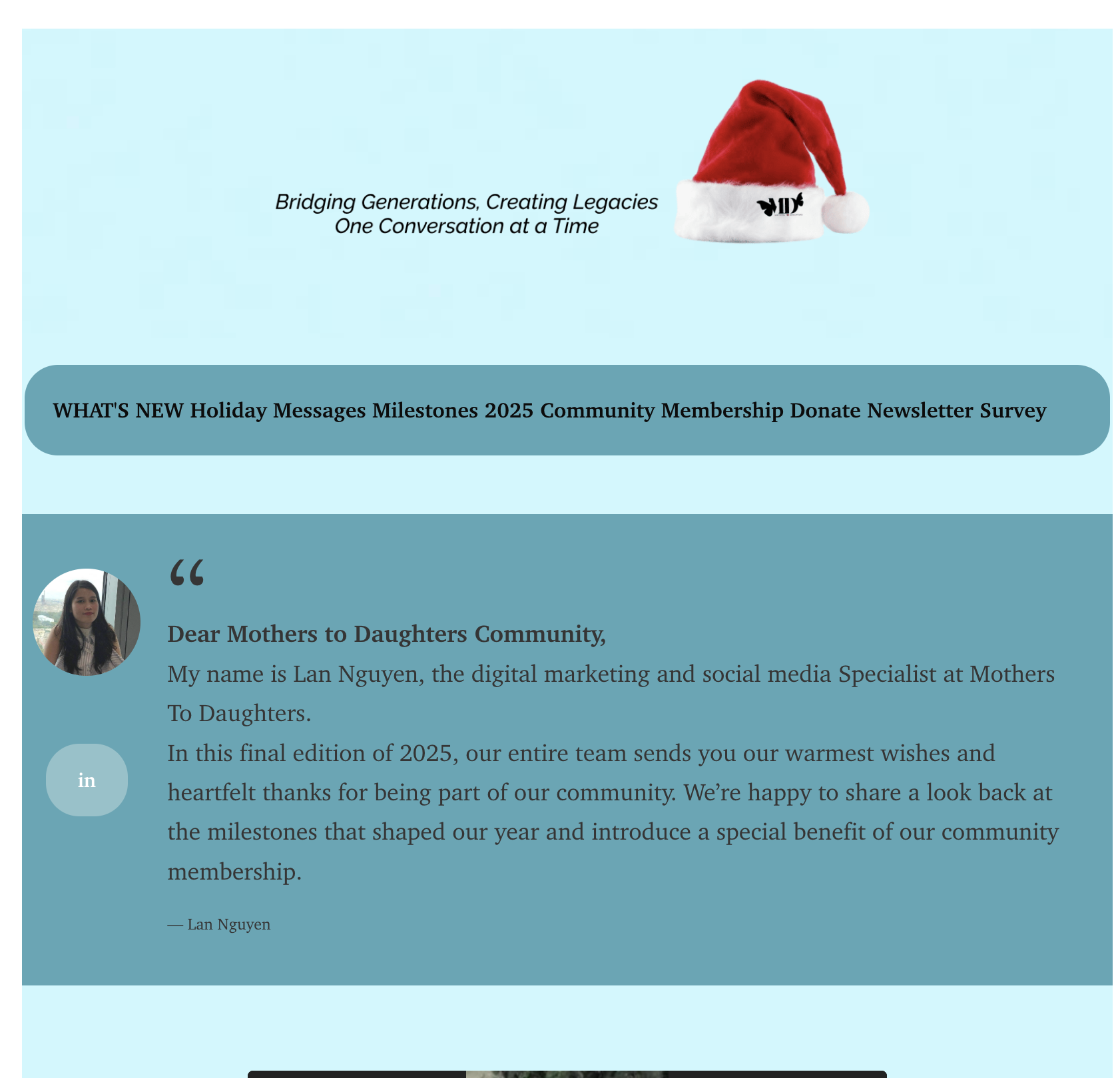 Newsletter Print & Digital — Mothers to Daughters — 3